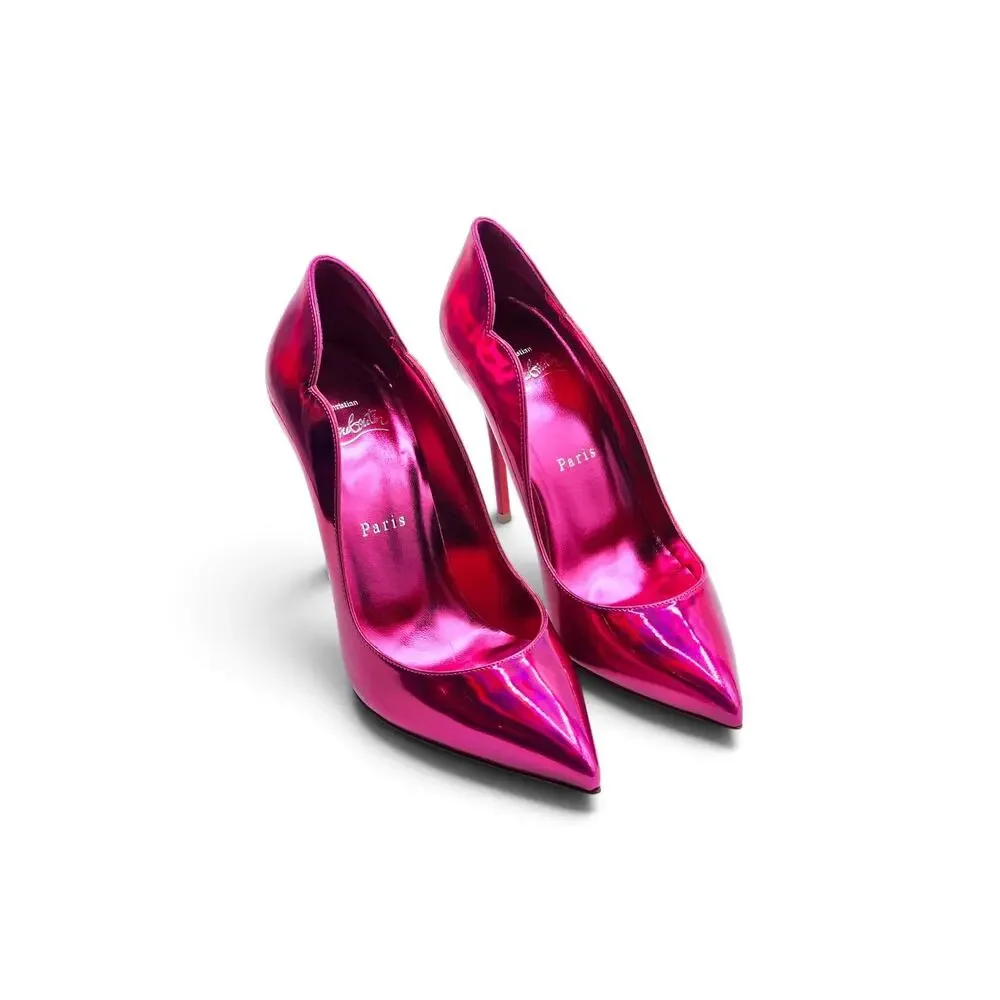 Christian Louboutin Hot Chick 100 Psychic Pink Patent Pumps EU 38 US 8 - NWB